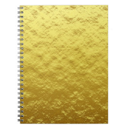 Caderno Espiral Padrão de Textura Dourada (Brilho Luxuoso do Ouro)