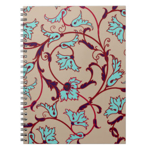 Caderno Espiral Padrão de textura floral vítrea. Padrão sem costur
