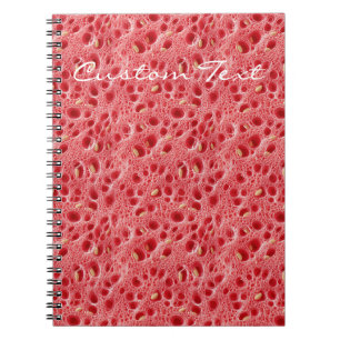 Caderno Espiral Padrão de textura personalizada da polpa de melanc