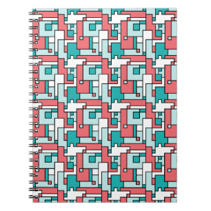 Caderno Espiral Padrão de Tijolo Retroativo