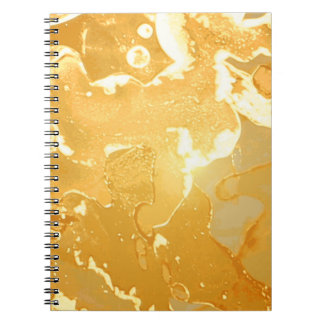 Caderno Espiral Padrão de Tinta Amarela do ouro