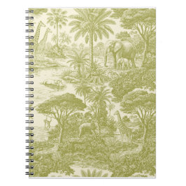 Caderno Espiral Padrão de Toalete da Selva Cenário Tropical Botâni