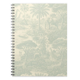 Caderno Espiral Padrão de Toalete de Selva Design Cênico Tropical