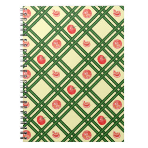 Caderno Espiral Padrão de Tomates Frescos do Jardineiro