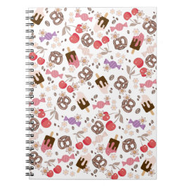 Caderno Espiral Padrão de tratamentos doces e salgados