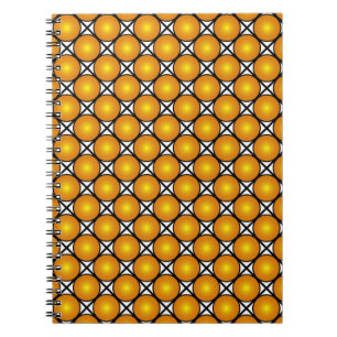 Caderno Espiral Padrão de trava branca preta dos pontos do Ouro l