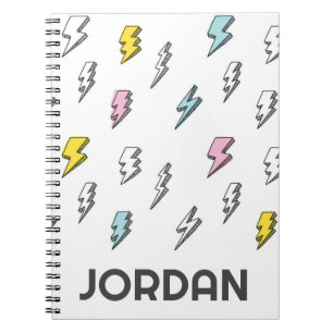 Caderno Espiral Padrão de trava de raio da porta branca