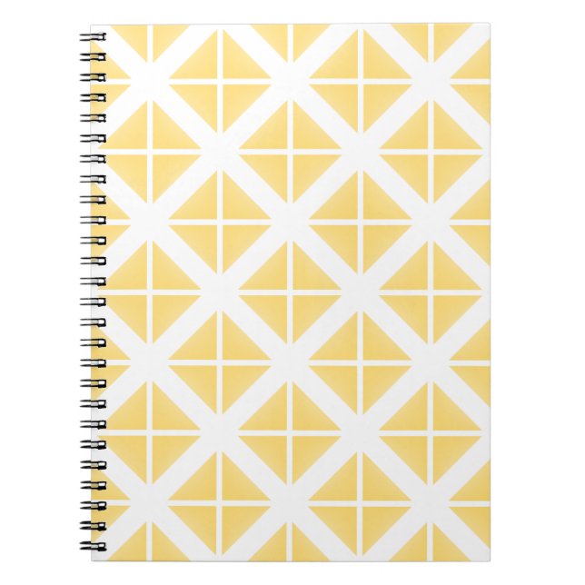 Caderno Espiral Padrão de triângulo de tendência amarelo (Frente)