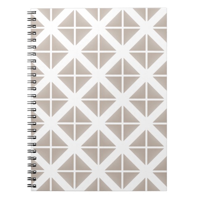 Caderno Espiral Padrão de triângulo de tendência bege (Frente)