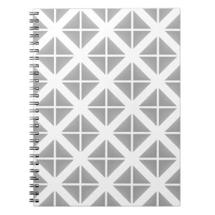 Caderno Espiral Padrão de triângulo de tendência da cinza