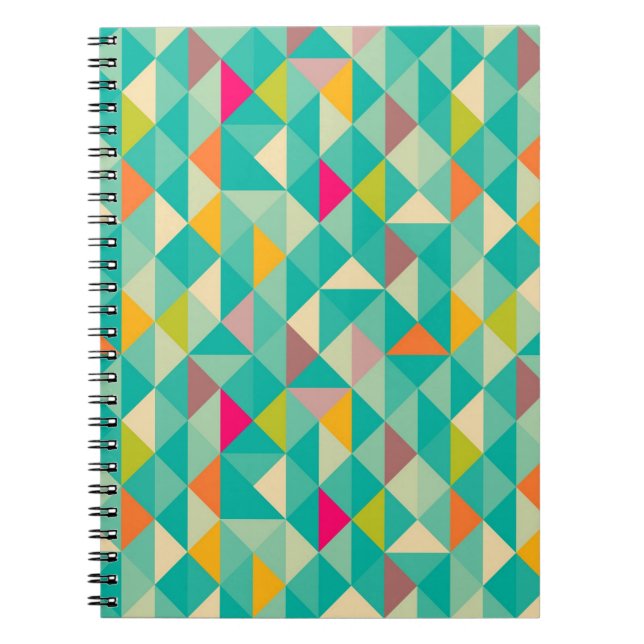Caderno Espiral Padrão de triângulos (Frente)