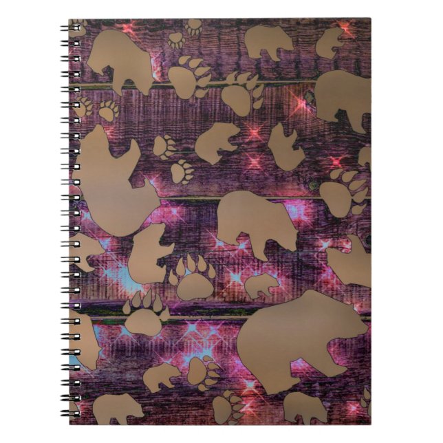 Caderno Espiral Padrão de Urso (Frente)