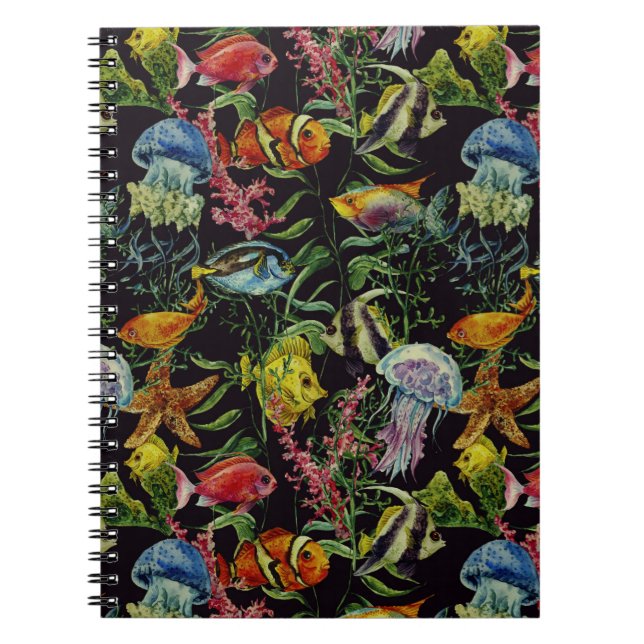 Caderno Espiral Padrão de Vida do Mar de Água 1 (Frente)