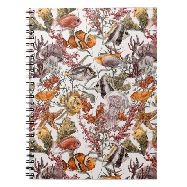 Caderno Espiral Padrão de Vida do Mar de Água 2 (Frente)