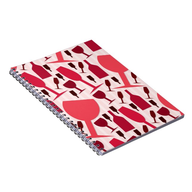 Caderno Espiral Padrão de vidro de vinho (Lado Direito)