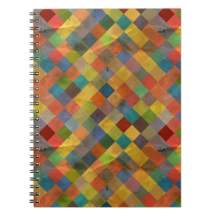 Caderno Espiral Padrão de vindima. Geométrica.