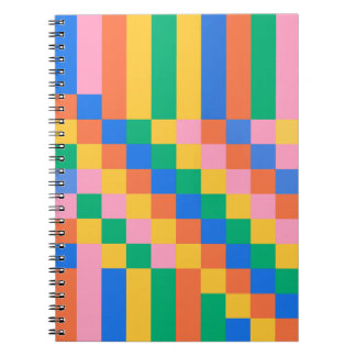 Caderno Espiral Padrão de Xadrez Bauhaus