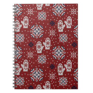 Caderno Espiral Padrão Decorativo do Natal de Inverno