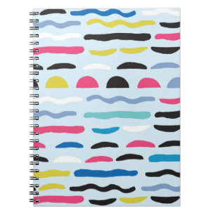 Caderno Espiral Padrão Decorativo Geométrico Sem Costura abstrato.