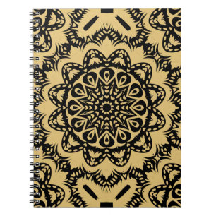 Caderno Espiral Padrão decorativo no estilo oriental. Cor no boo