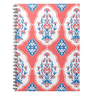 Caderno Espiral Padrão decorativo sem costura na orientação tra
