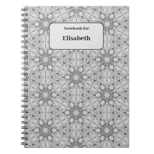 Caderno Espiral Padrão detalhado de forma preta&branca com nome