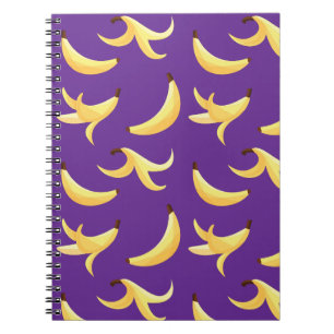 Caderno Espiral Padrão divertido da festa da banana colorido - edi