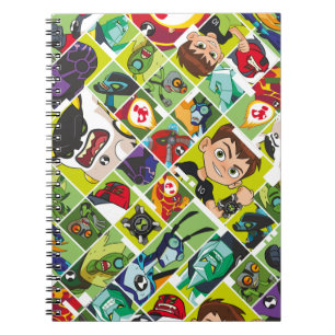 Caderno Espiral Padrão do Azulejo Ben 10