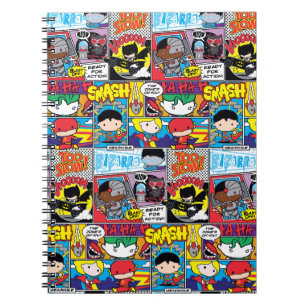 Caderno Espiral Padrão do Livro da Liga da Justiça de Chibi