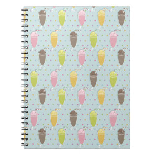 Caderno Espiral Padrão do Milkshake