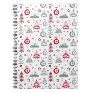 Caderno Espiral Padrão do Natal de inverno. Notebook