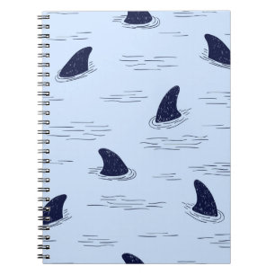 Caderno Espiral Padrão do Oceano Fin de Tubarão