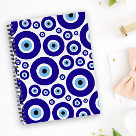 Caderno Espiral Padrão do Olho do Mal, Olho Grego, Olho Turco, Naz