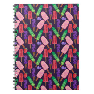 Caderno Espiral padrão do sorvete   Padrão do lombo   pirulito 6