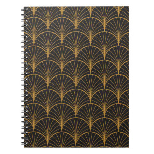 Caderno Espiral Padrão dos Círculos Geométricos de Art Deco