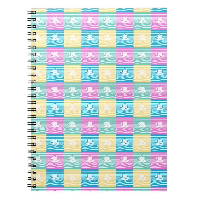 Caderno Espiral Padrão dos navios à vela (Frente)