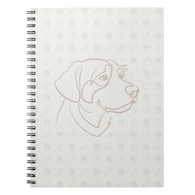 Caderno Espiral Padrão Dourado Retriever (Frente)