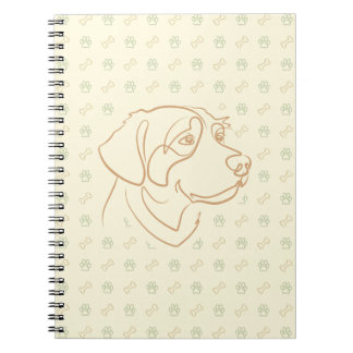 Caderno Espiral Padrão Dourado Retriever