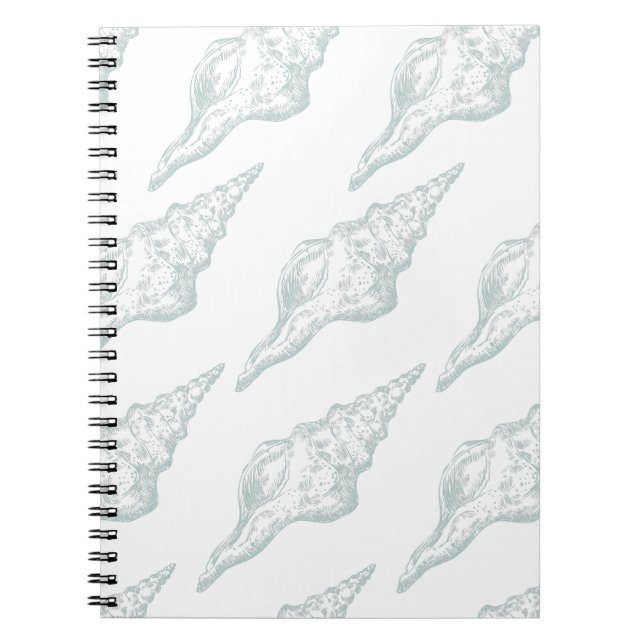 Caderno Espiral Padrão elegante de Seashell (Frente)