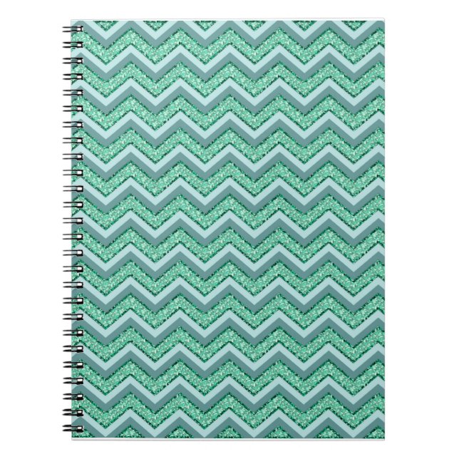 Caderno Espiral Padrão Emerald Chevron Facultado (Frente)