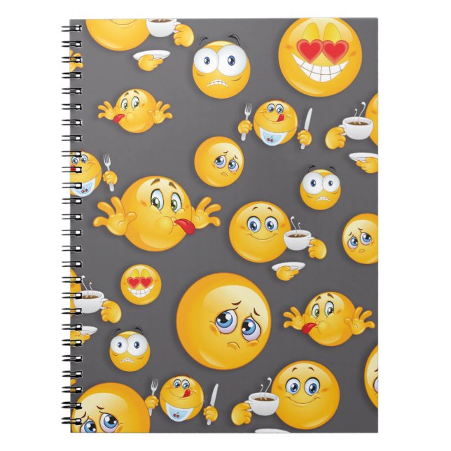 Caderno Espiral Padrão Emoji 2 (Frente)