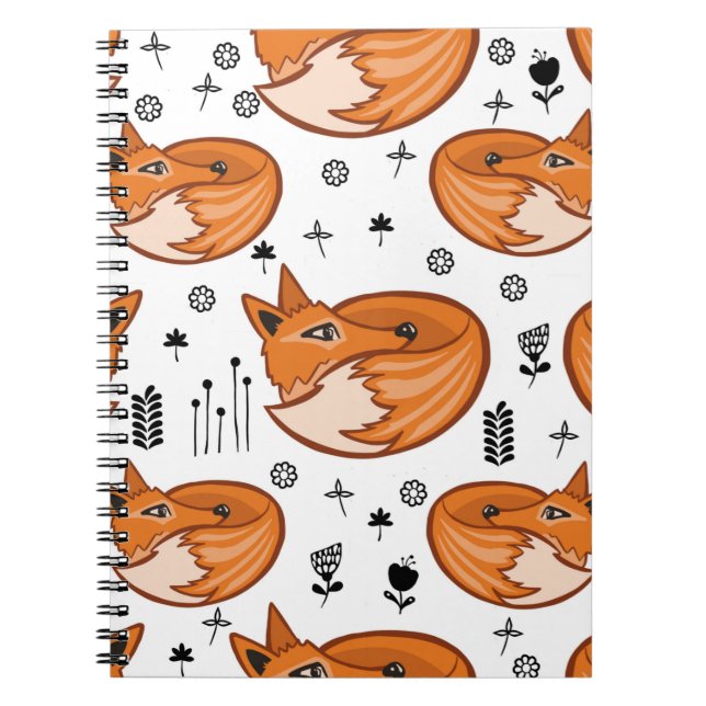 Caderno Espiral Padrão escandinavo contínuo. fundo de crianças com (Frente)