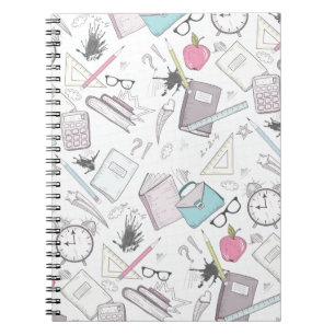 Caderno Espiral Padrão Escolar de Professores de Trendy Bonitos