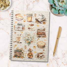 Caderno Espiral Padrão Estético Essencial do Outono Favorito