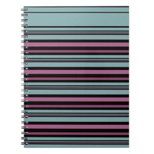 Caderno Espiral Padrão estriado de cor-de-rosa das cinzas escuras
