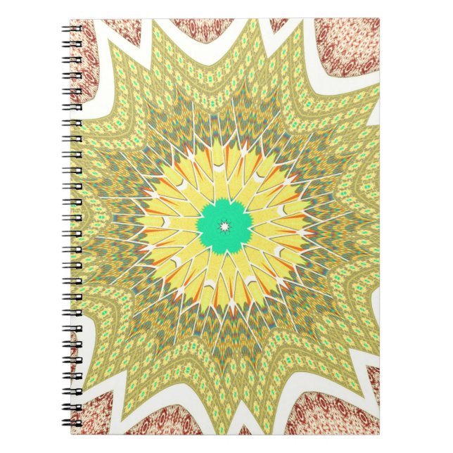 Caderno Espiral Padrão étnico Africano ouro YELLOW (Frente)