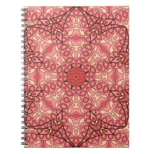 Caderno Espiral padrão étnico uniforme de abstrato flor mandala