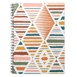 Caderno Espiral Padrão Etônico Tribal Argyle Sem Olhos. Tradicio