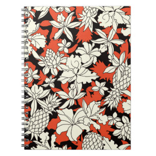 Caderno Espiral Padrão Exótico Sem Olhos De Flor Tropical