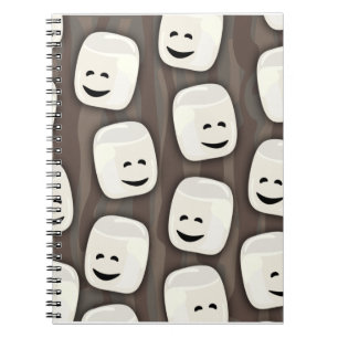 Caderno Espiral Padrão Feliz dos Amigos Marshmallow
